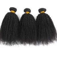 Raw Indian Afro Kinky Curly Human Hair Bundles 4B 4C Natural Virgin Curly Soft Real Human Hair Weave Bundle Hair Extension Weft 3