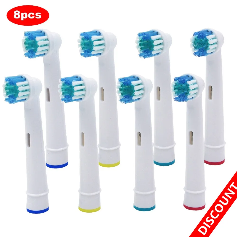 8x cabeças de escova de substituição para escova de dentes elétrica Oral-B para Advance Power/Pro Health/Triumph/3D Excel/Vitality Precision Clean