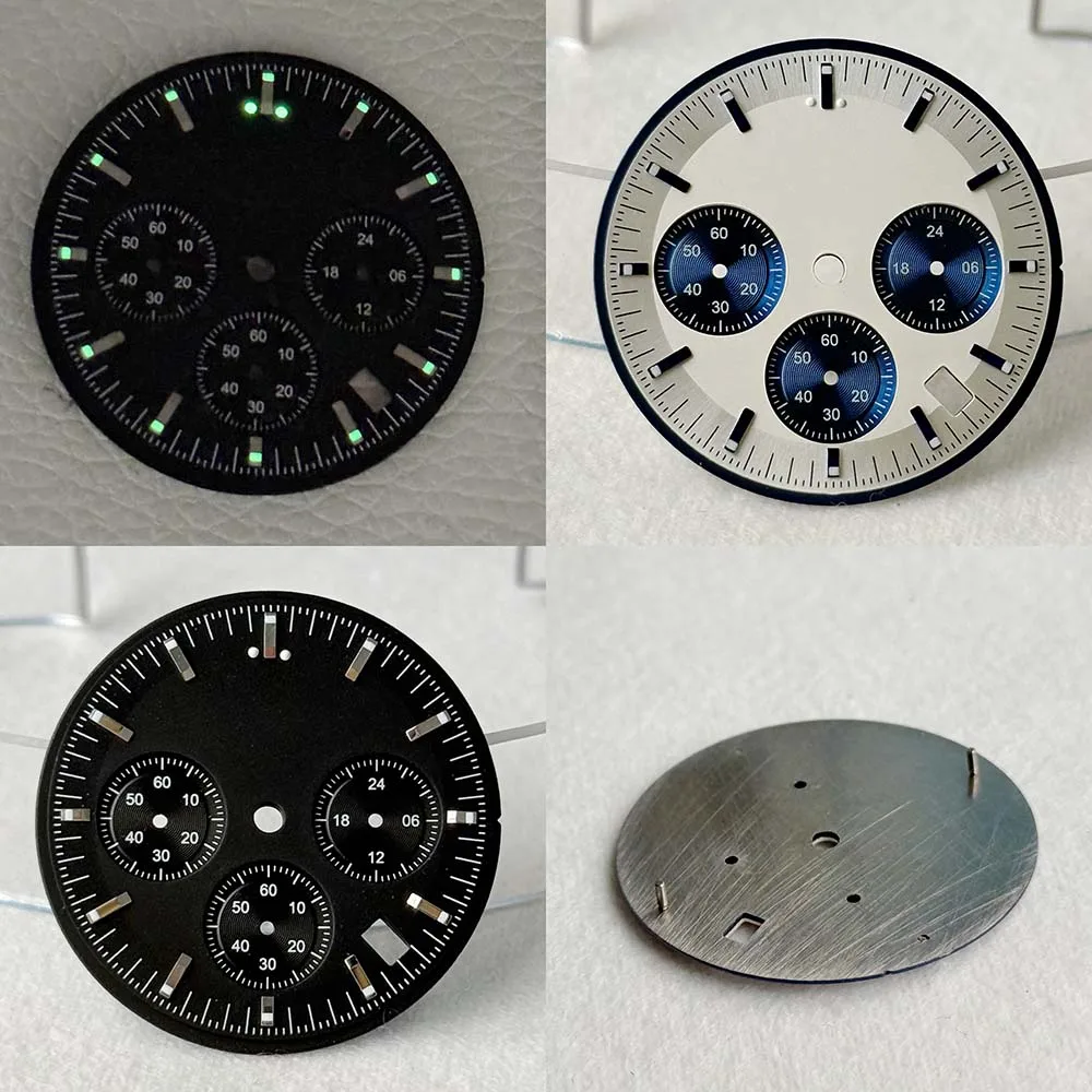 

32.5mm dial modification accessories multifunctional timing 6-pin dial without logo suitable for V K63 customized men's watch