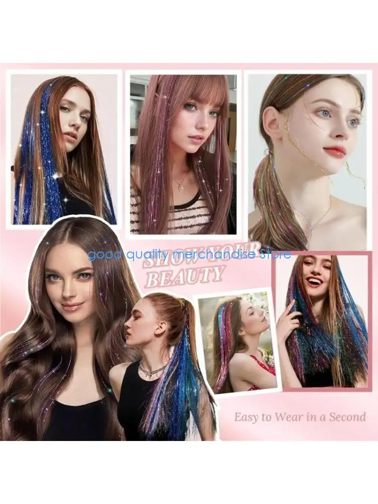 

Y5JD блестящая мишура, шиньон, синтетическое волокно, зажим для наращивания волос