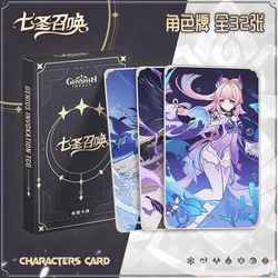 32 Pieces New Genshin Impact Genius Invokation TCG Ganyu Collei Keqing Diluc Klee Mona Noelle Character Cards for Fans Gift