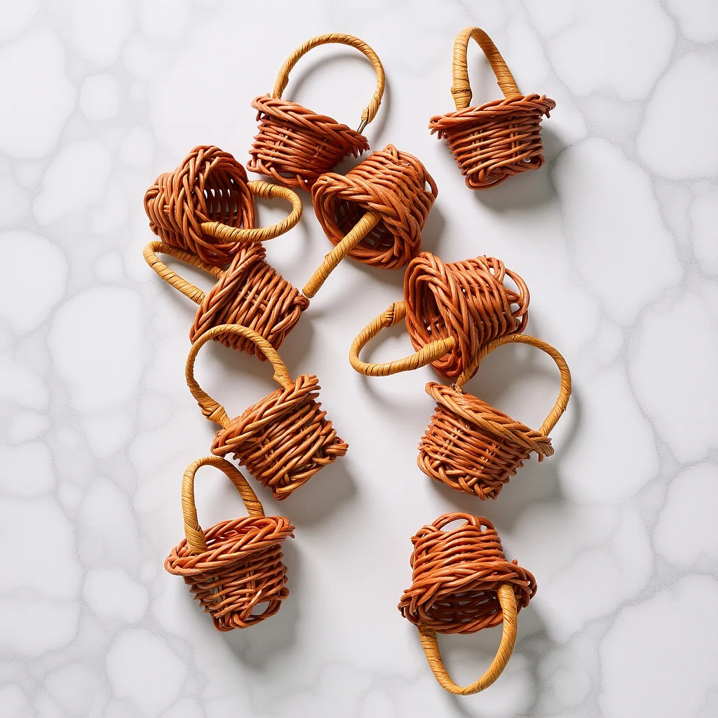 

Wicker Snack Container for Toddlers Miniature Flower Basket Woven Storage Basket Pretend Play Shopping Toy Kids Room Decor