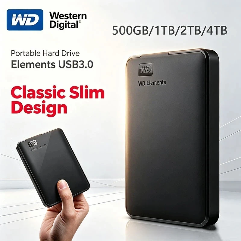 WD Western Digital Mobile Hard Disk 6TB 5TB 4TB 2TB 1TB External HDD 2.5" Hard Drive Large-capacity Mechanical USB3.0 Hard Drive