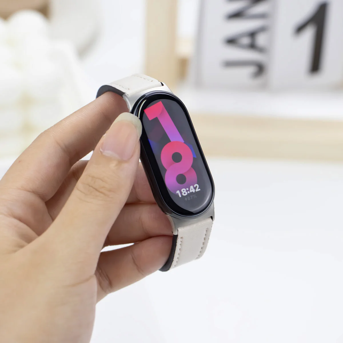 حزام من الجلد لسوار Mi 8 ، استبدال ساعة المعصم ، سوار سوار رياضي Miband NFC ، Pulseira