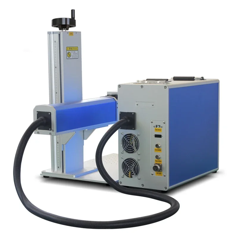 20W 30W 50W 100W Fiber Laser Marking Engraving Machine Equipped with Rotary