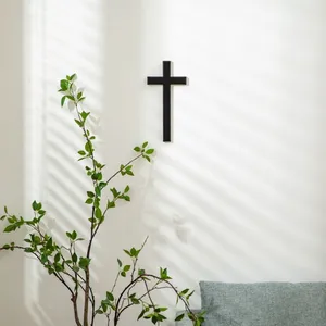 Schwarze Holzwandwand kreuzt zur Kirchendekoration Jesus Christus katholische Geschenk Jesus Christus Dekoration des weißen Holzkreuzes 10 Hauptverkaufskleber Jesus Branco - №5