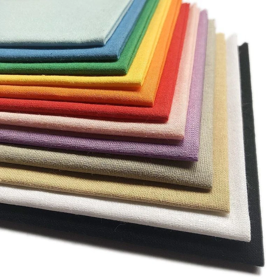 قطع صغيرة من نسيج القطن بلون سادة يمكنك صنعها بنفسك ملابس دمى من القماش المرقعة باللون الأبيض والأحمر والأسود قطع صغيرة كاملة