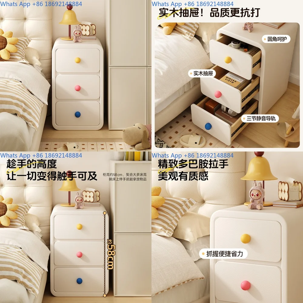 

Cute and Creative Nightstand Storage Cabinet for Home Bedroom Use Minimalist Narrow Small Organizer