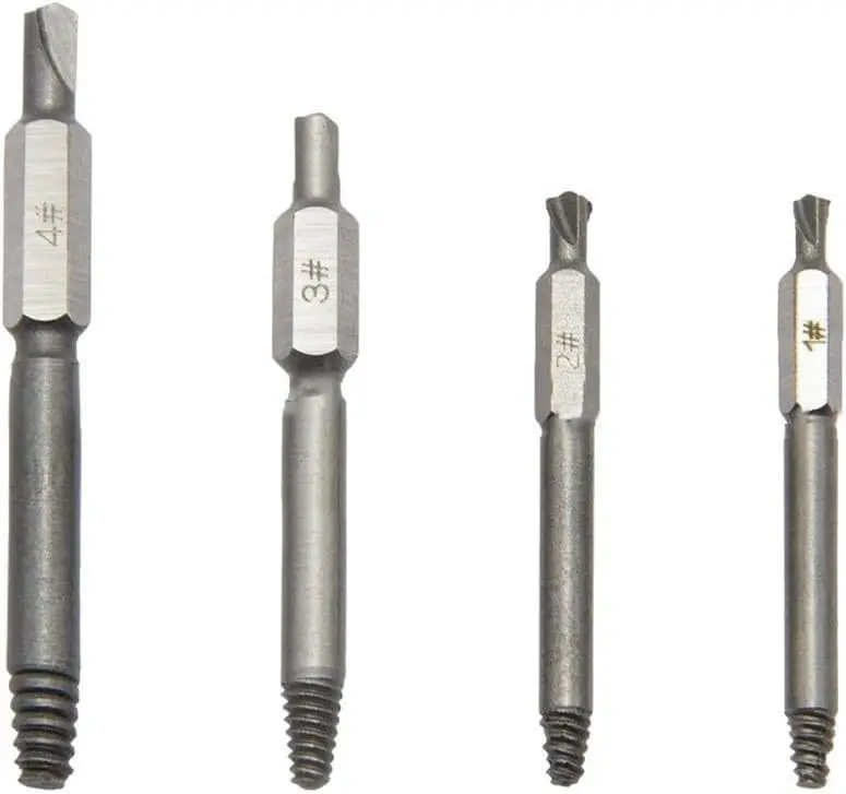 

4pcs Screw Extractor Set High Speed Steel Dual Head Bolt Remover For Rusted Damaged Stripped Screws Removal Tool Hand Tools
