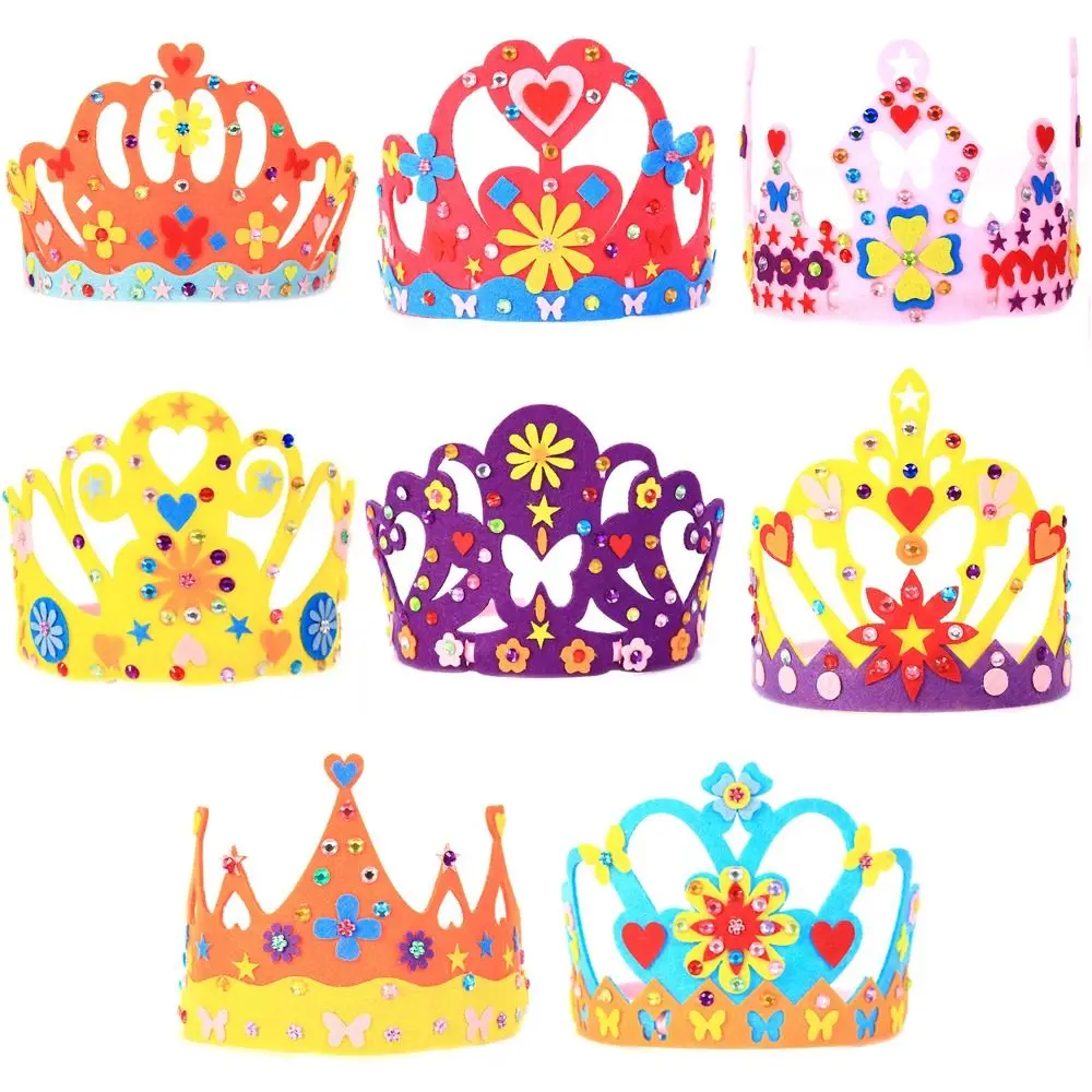 

Kids DIY Arts Hats Princess Butterfly Hat Queen Crown Head Band Hair Band Craft Hat Toy Non-woven Fabric Montessori Handicrafts