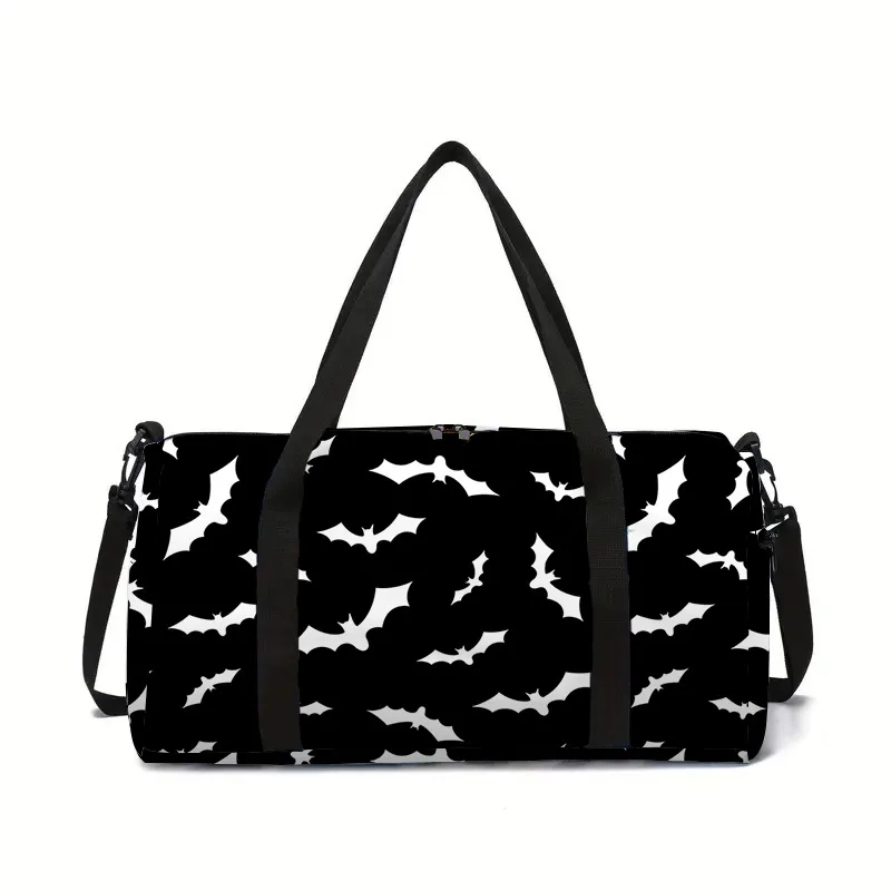 Trendy stripe graffiti leopard print ethnic style 3D Printed Large Capacity Travel Bags Barrel Shape Sports Bags Gym Yoga Bag