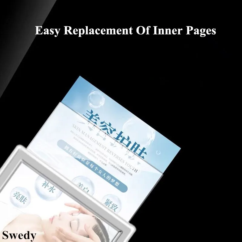 A5 148x210mm Plastic Sign Holder Display Stand Restaurant Menu Paper Holder Photo Picture Poster Frame