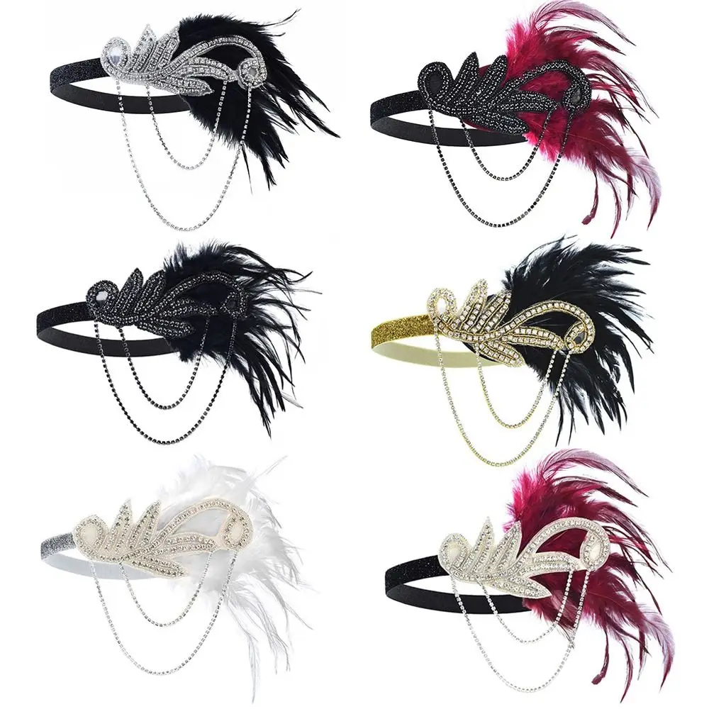 1920s Feather Hairband Headpiece Costume Props Charleston Costume Accessories Party Women Headpiece Hairband