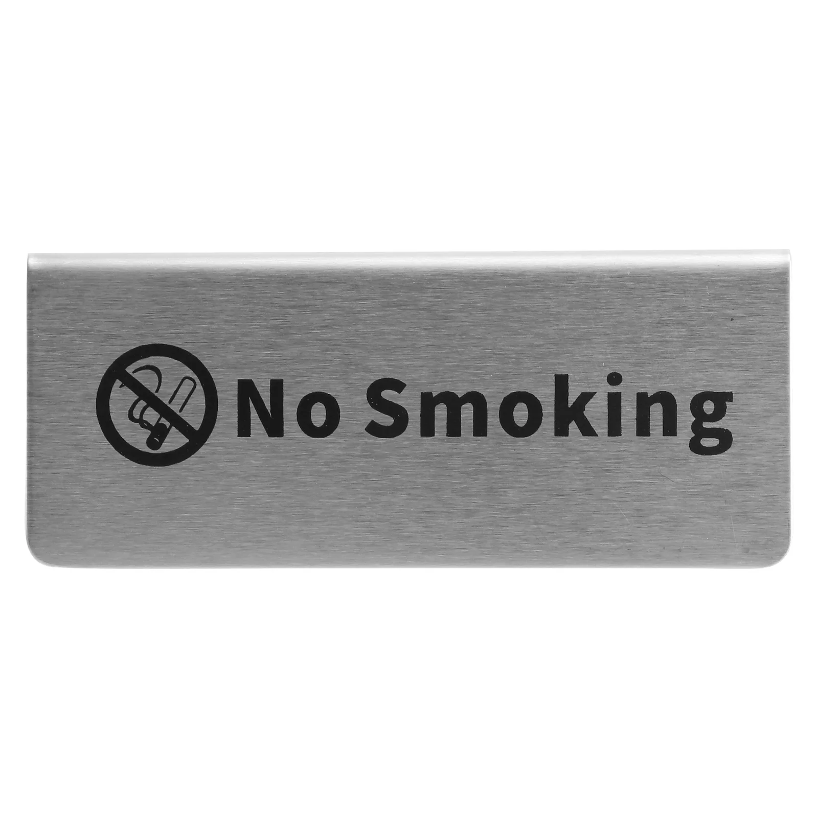 Stainless Table No Smoking Sign Tent Compliance Signs Emblems Double Side Metal