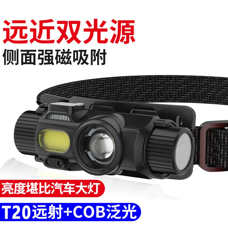 New Multifunctional Sensor Headlight, Outdoor High-brightness Lighting, Waterproof Work Light, Long-lasting Night Fishing Light