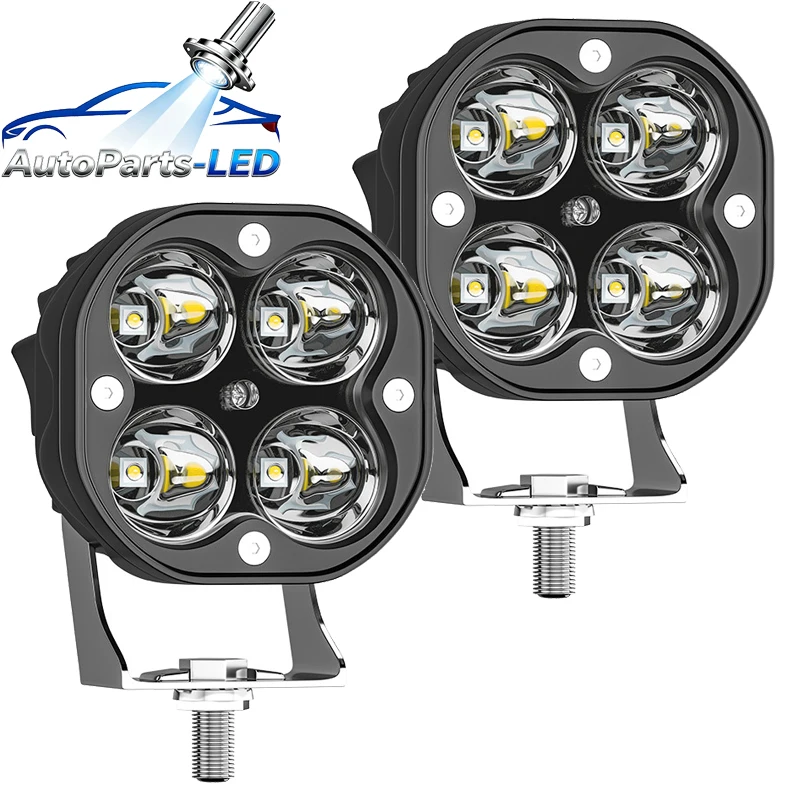 4개 작업등 LED 자동차 전면 안개등 12V 24V 트럭 SUV 4X4 4WD 엔지니어링 헤드라이트 오프로드 LED 사각 헤드램프 9-80V