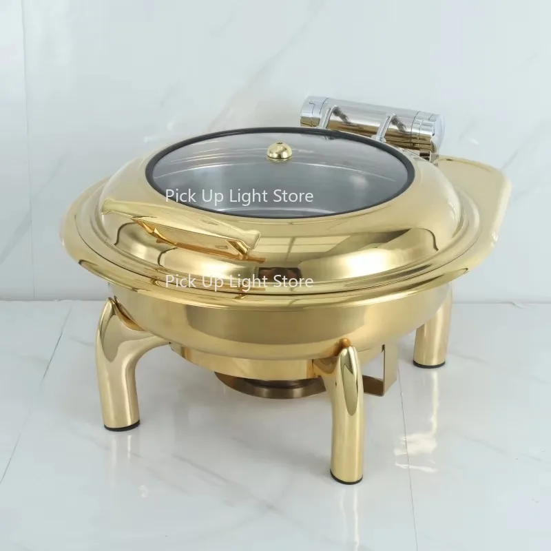 

Hotel Restaurant Stainless Steel Fuel Food Warmer Buffet Chafing Dish Rectangular Glass Set for Restaurant Buffet