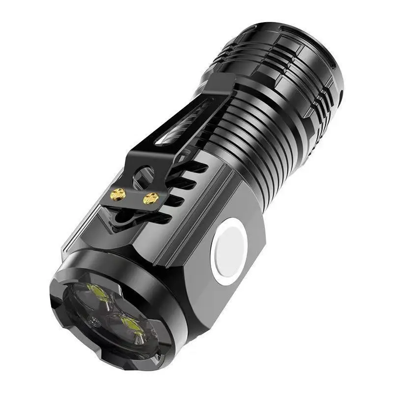 

Трехглазый Monster Mini Flash Супермощный фонарик Перезаряжаемый портативный наружный светильник Мощные вспышки дальнего действия