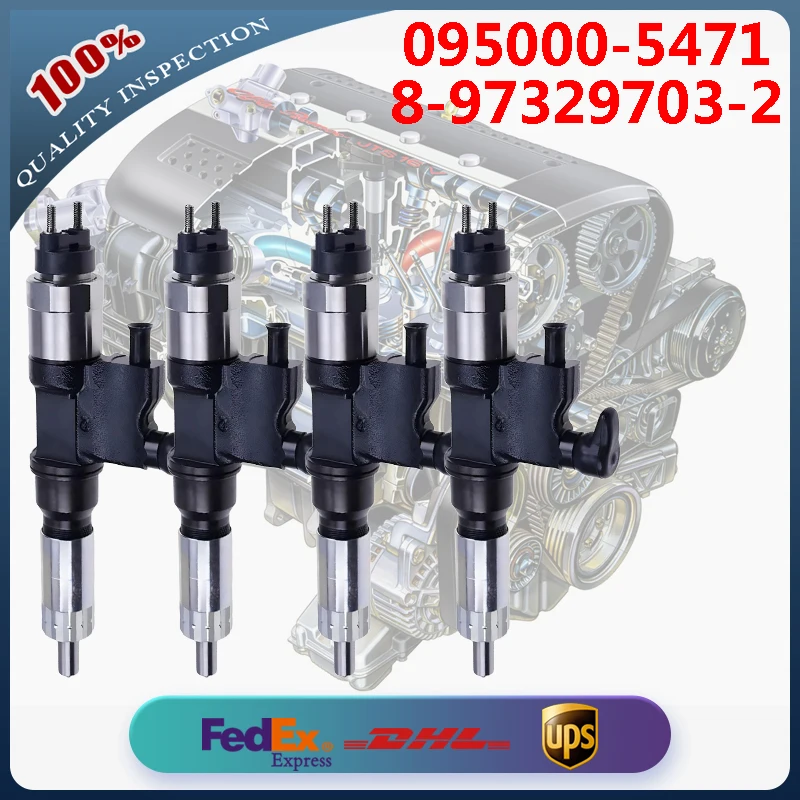 

4PCS Diesel Common Rail Fuel Injector 095000-5471 8-98151837-0 for Isuzu NPR NPR-HD 2001-07 4HK1 Tier 3 Common-Rail 5.2L Engine