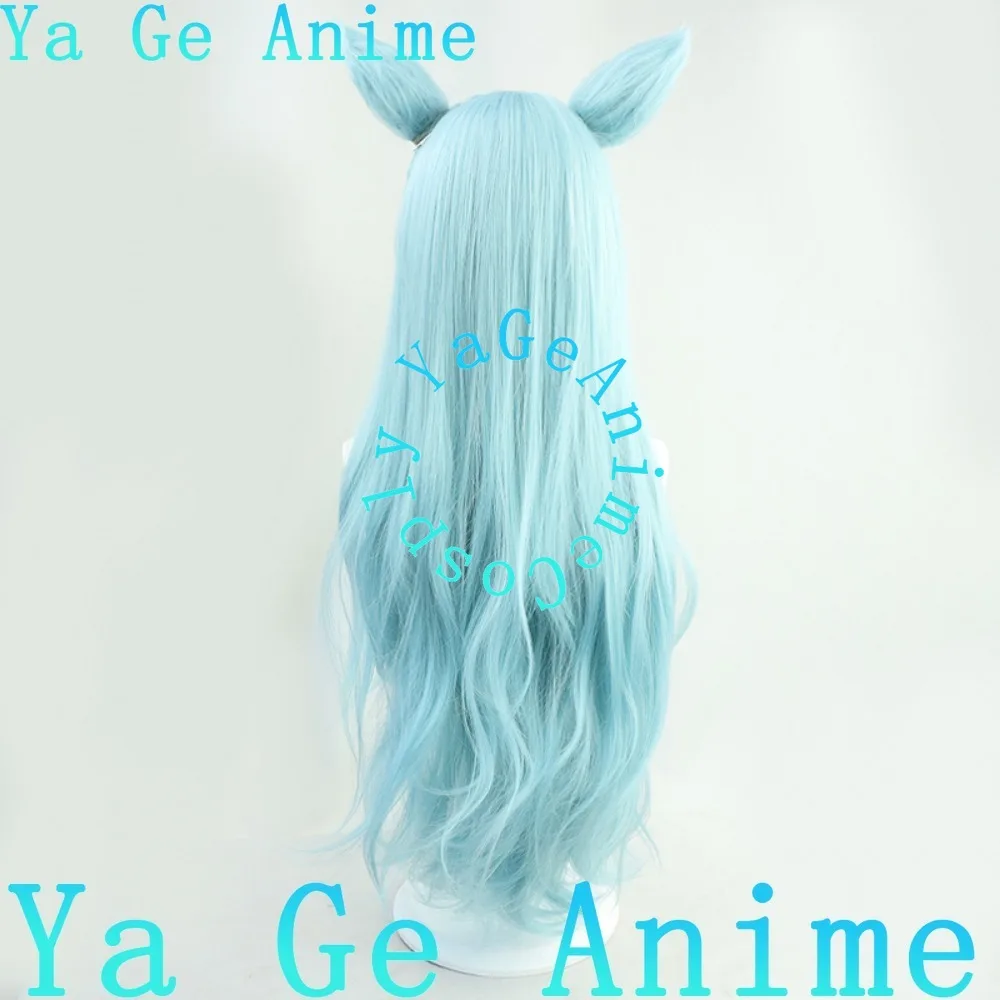 Wig Cosplay Uma Musume Pretty Derby Mejiro Ardan dengan Telinga Ekor Warna Serasi Rambut Tahan Panas Pesta Karnaval Halloween