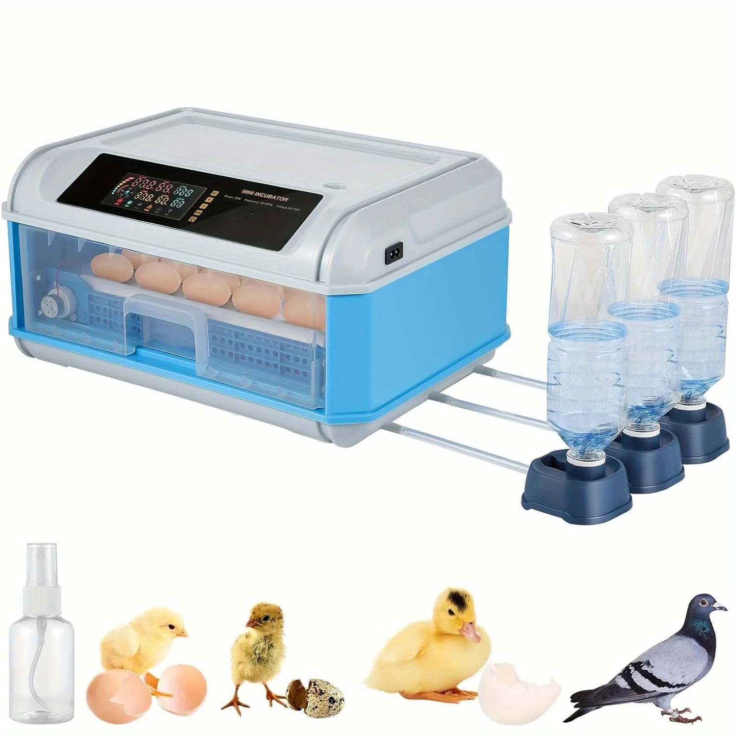 Incubators for Hatching Eggs, 24 Eggs Incubator with Automatic Egg Turning, Temperature and Humidity Control, Candling Function