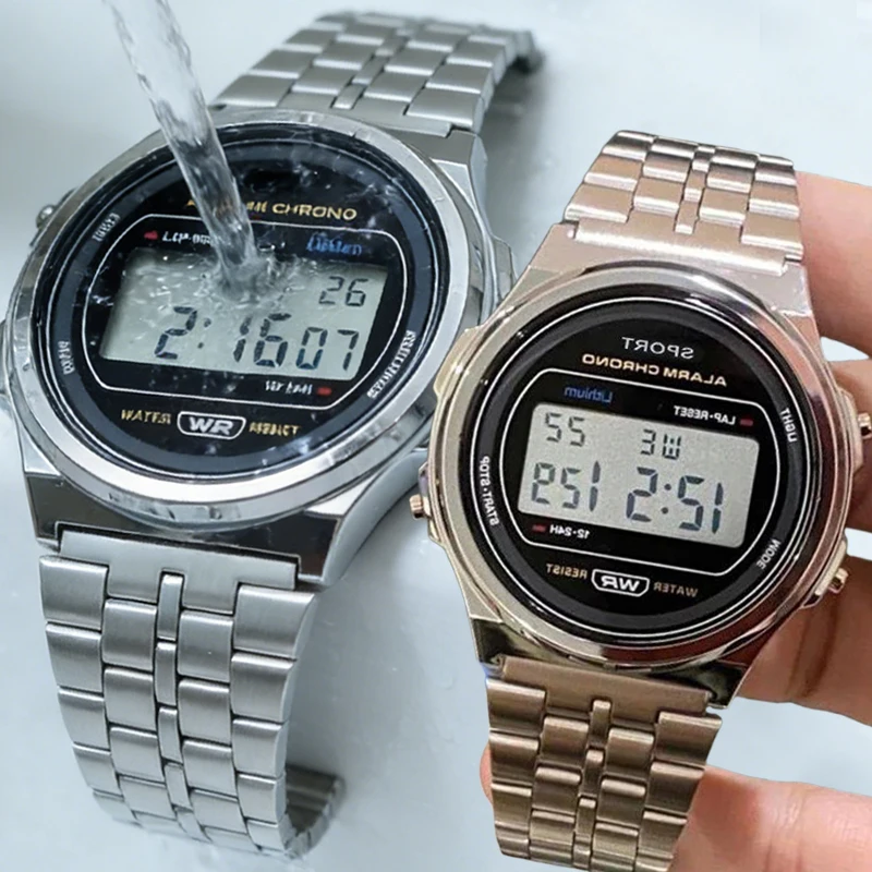 

Модные женские часы, комплект, легкие и роскошные женские электронные наручные часы с браслетом, ретро-стиль, светодиодный цифровой дисплей, спортивные часы