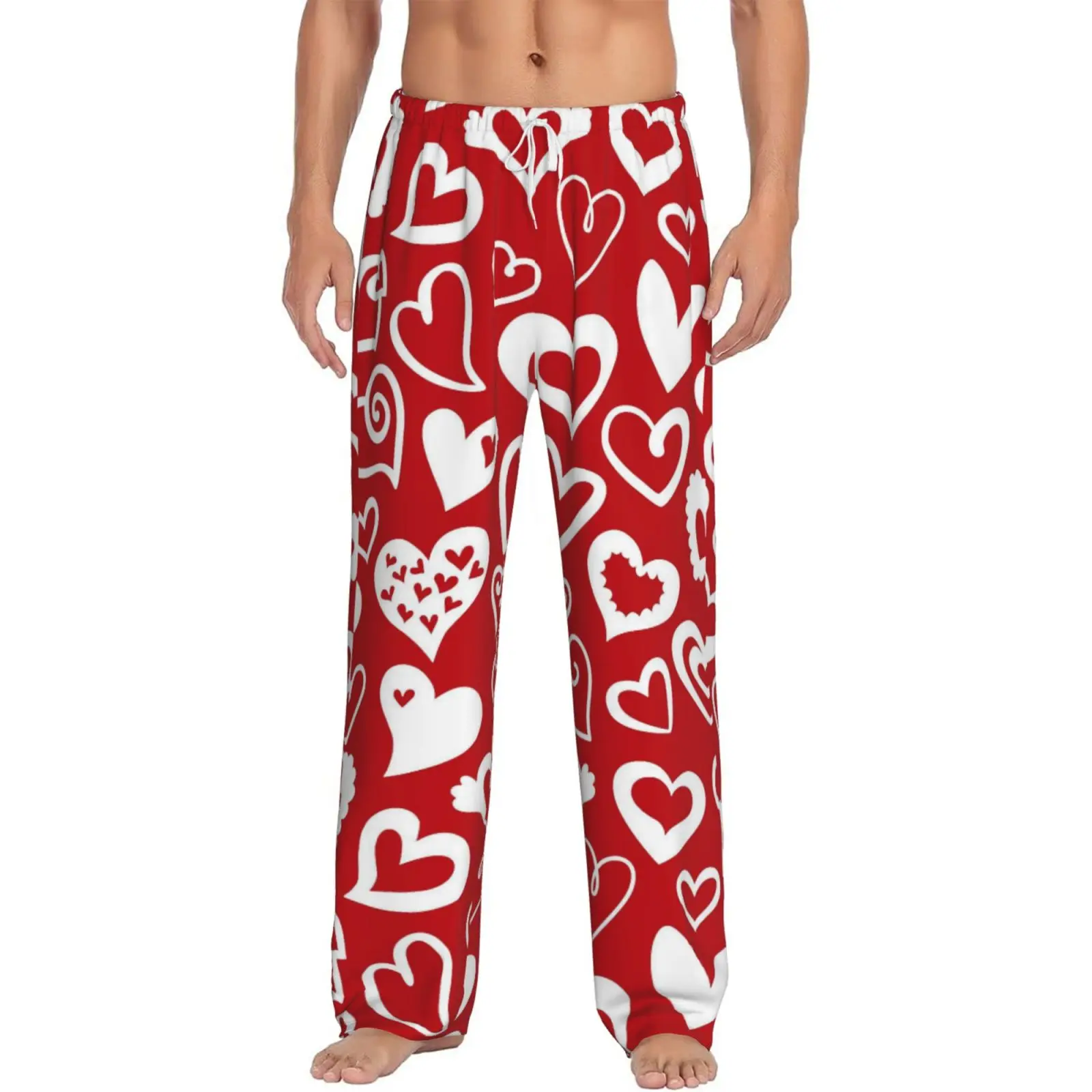 

Valentine's Day Creative Love Men's Sleep Pants High Quality Original Style Sleep Pants with Pocket Home Sleep Pants