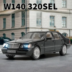 1:24 Mercedes-Benz W140 320SEL Classic Car Alloy Car Model Sound and Light Pull Back kids Toy Collectibles Birthday gift C335