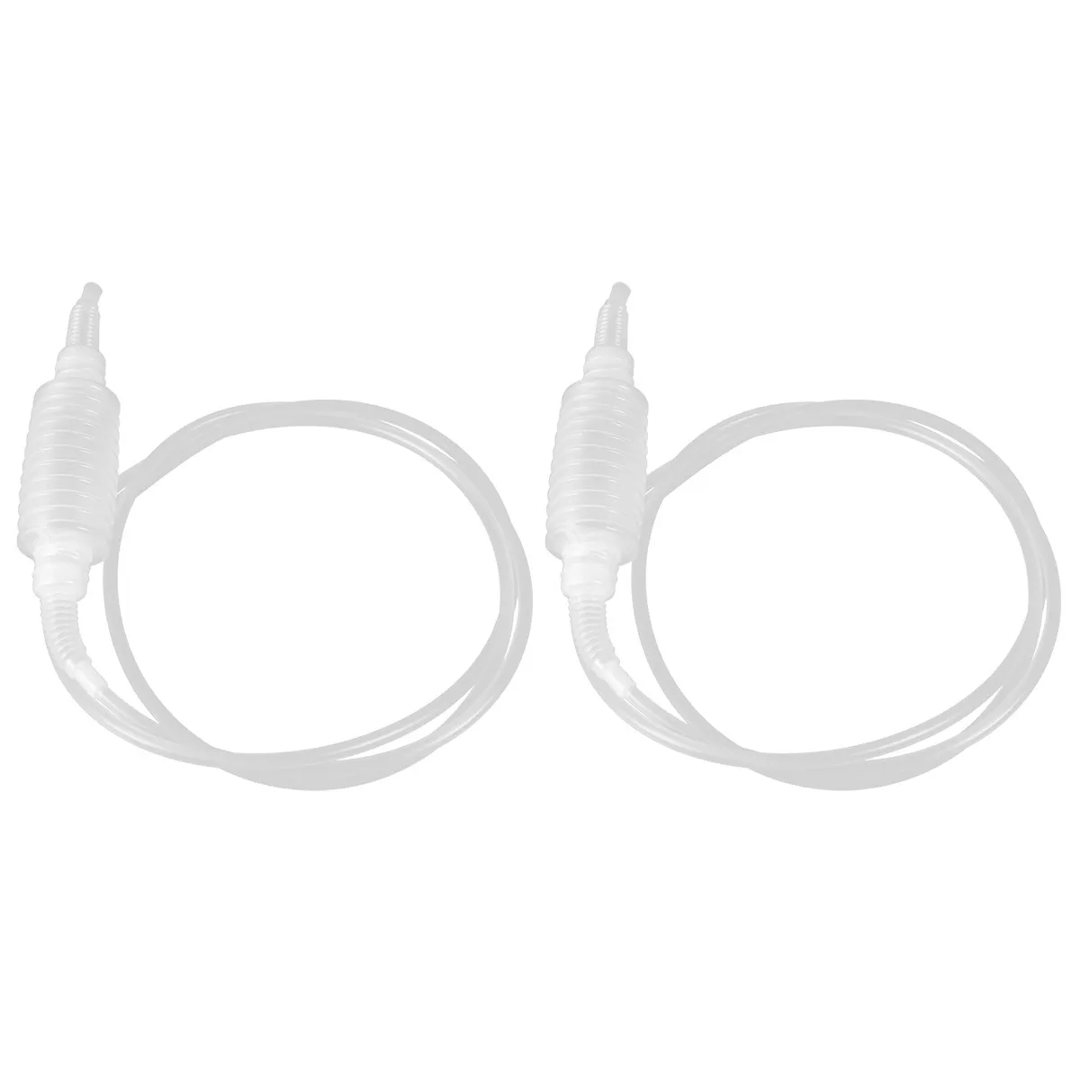 2Pcs Manual Hand Pump Oil Sucker Transparent PVC Pipe Fuel Transfer Siphon Pump for Vehicles Lawn Mower Water Oil