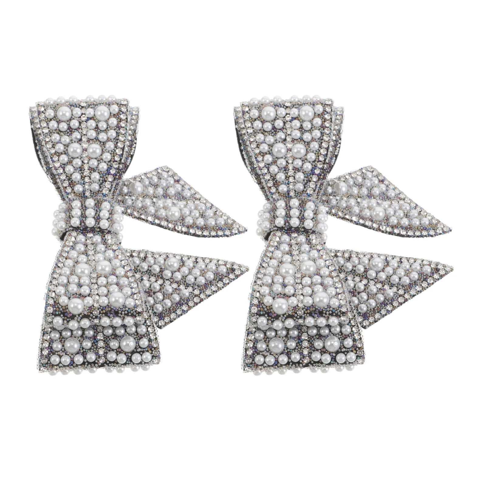 

2Pcs Bridal Faux Pearl Rhinestone Shoe Accessories Bow Clips for Wedding High Heels Dress Shoes Faux Pearl Dress Accessories