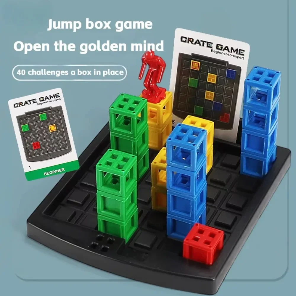 

Jumping Box Chess Board Game Logic Thinking Trainning Multi-Level Play Crate Game Fine Motor Skills Educational Toys for Kids