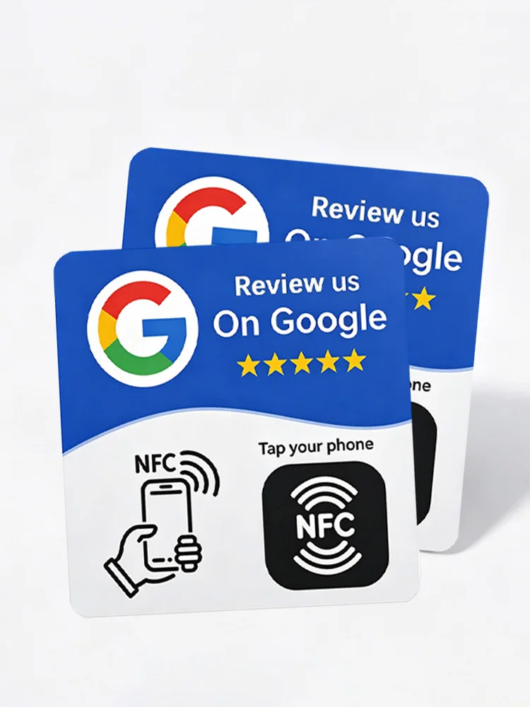 Karta NFC do recenzji Google NFC215, programowalna karta PVC typu Tap-To-Review, 13,56 MHz, wodoodporna, odporna na zarysowania, do otrzymywania opinii od klientów. — 2