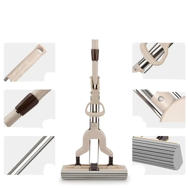 UNTIOR Squeeze Self-draining Collodion Mop Wood Floor Tiles Spin Household Cleaning Tools to Clean Walls and Ceilings Floor