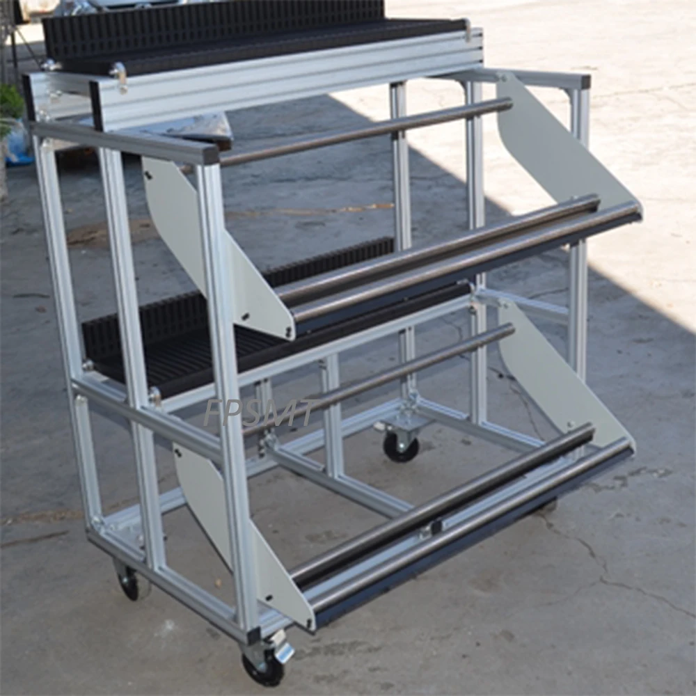 SMT Feeder Storage Cart Trolley For FUJI NXT XPF SMT Production Line Stainless Steel Aluminium Chip Mounter Feeder Racks