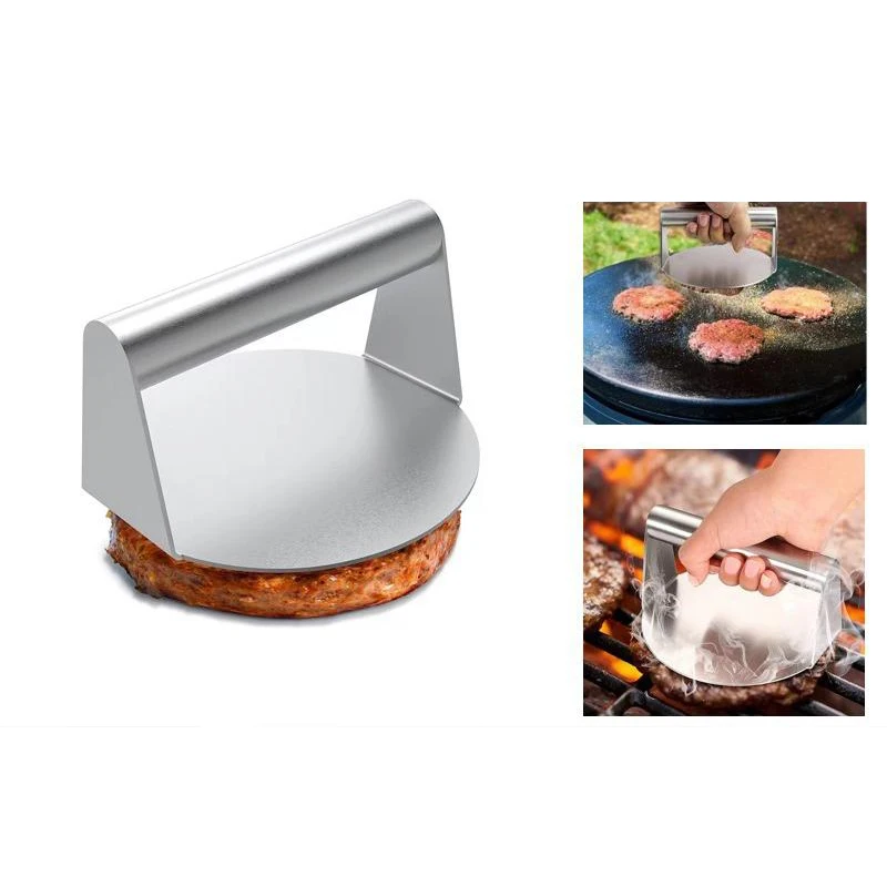 Stainless Steel Smash Burger Press Hamburger Patties Meat Masher Circular Meat Press Mold For Deli Meats Kitchen Accessories