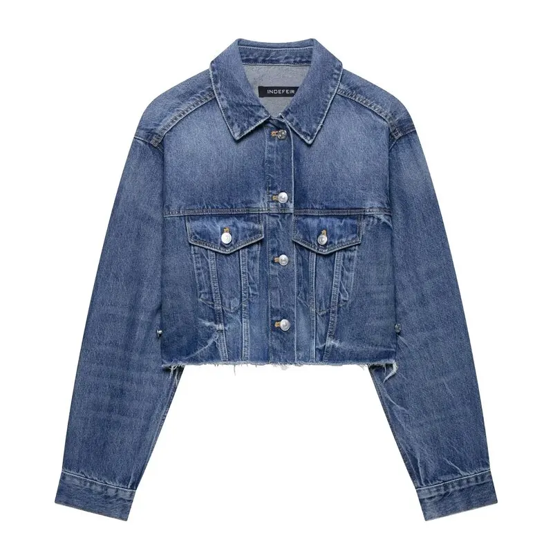 Frühling 2025, Faion Retro-Jeans mit verziertem Denim für Damen, vielseitig einsetzbar, Neuankömmling, lockere Passform, Länge, andere Mate...