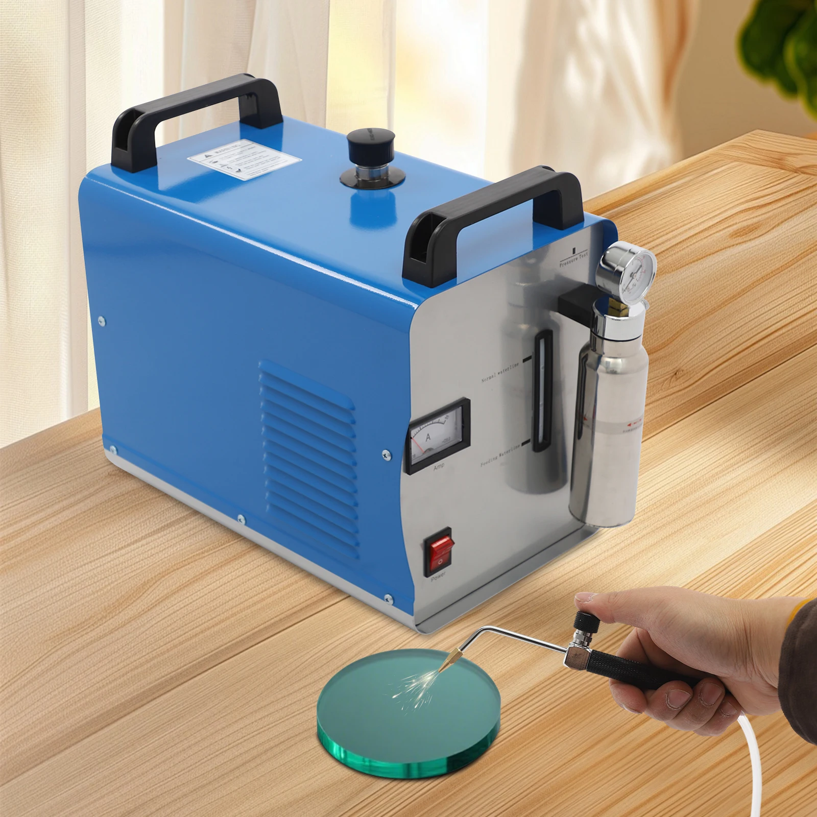 Machine à polir à la flamme acrylique de table 95L/H Gaz HHO 2800 ℃   Soudeuse à hydrogène et oxygène haute température pour le polissage des bords d'acrylique et de bijoux