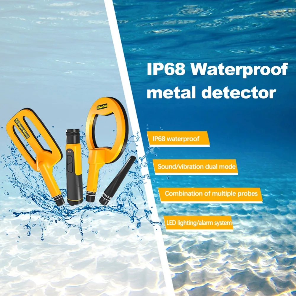 Underwater Detector Metal Search LED Lighting Alarm 3 System In 1 Waterproof Pinpointer Pulse Dive