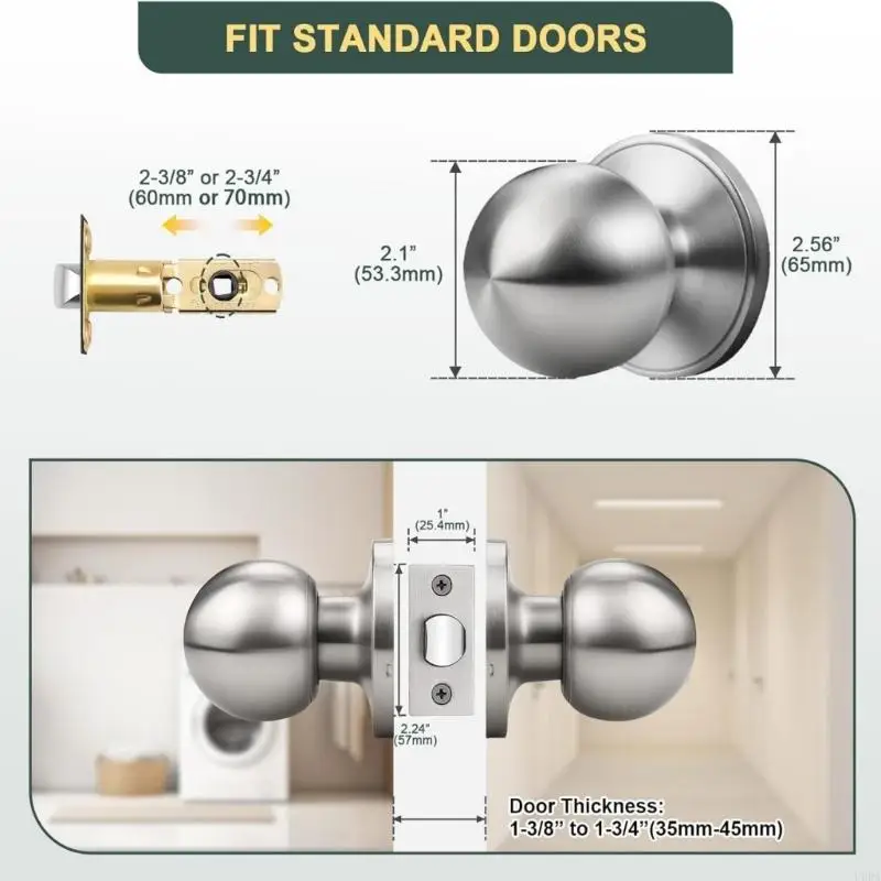  Strong Interior Door Keyless Access Easy Mounting Reversible Rotation Alloy Construction For Pantries Basements Closets