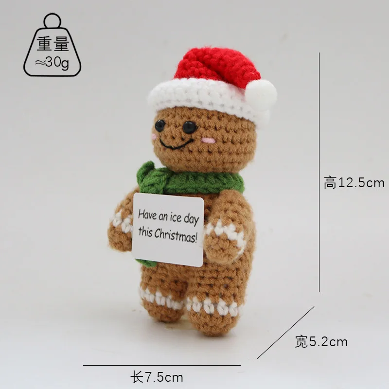 2025, Weihnachts-Häkelpuppen, niedliche positive Häkeltiere, handgefertigt, gestrickt, Weihnachtsgeschenk, Dekoration – Detail 5