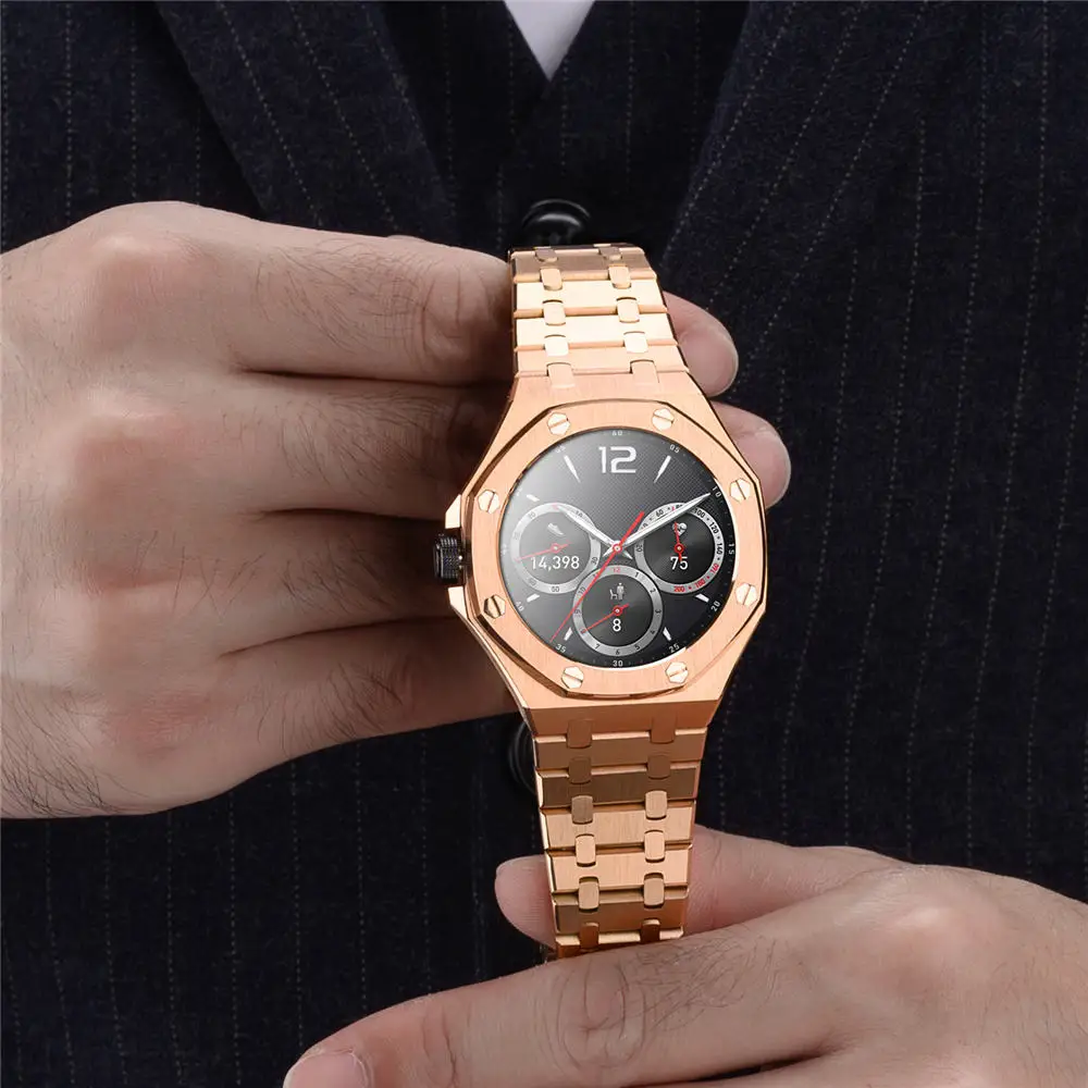 لساعة Huawei Watch GT Cyber من الفولاذ المقاوم للصدأ AP Mod Kit غطاء حماية بحزام