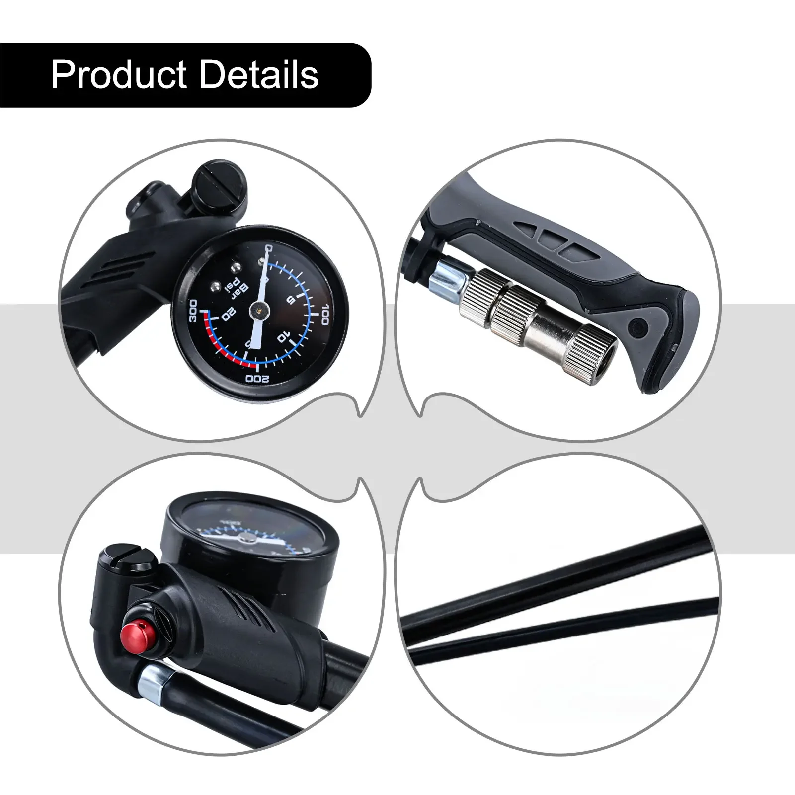

Aluminum Alloy Pump Front Fork Pump For Bike Maintenance 360° Rotating Joint Anti-rust High Sealing For Electric Tire