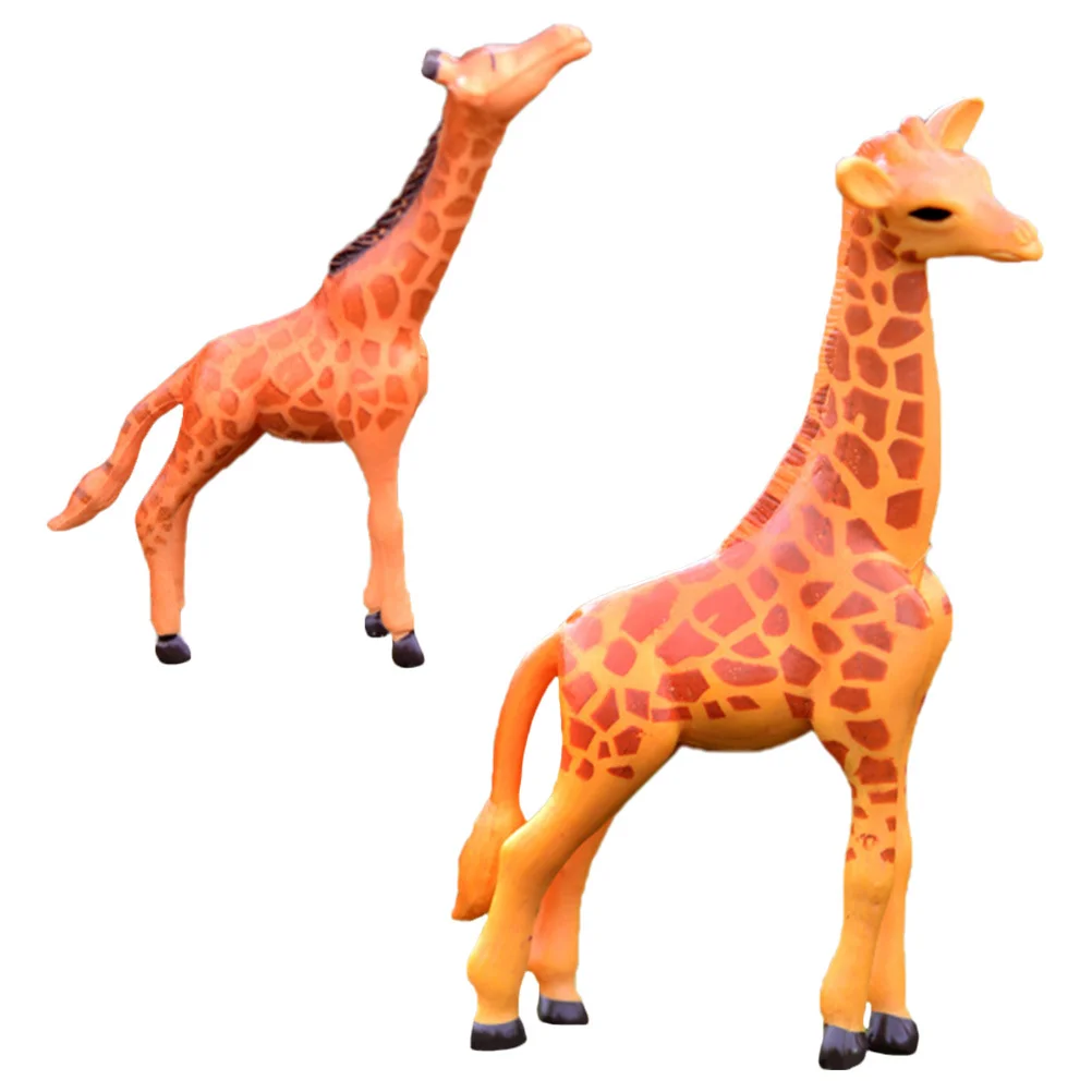 

2pcs Animal Figurines Resin Giraffe Miniature Garden Decor For Lawn Yard Balcony Micro Landscape Ornament Outdoor Decoration