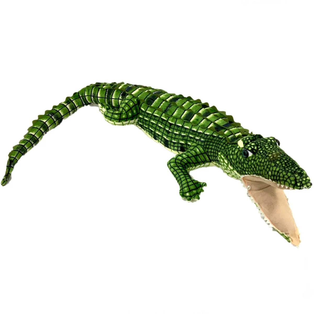 Dark green striped crocodile plush 155 cm.