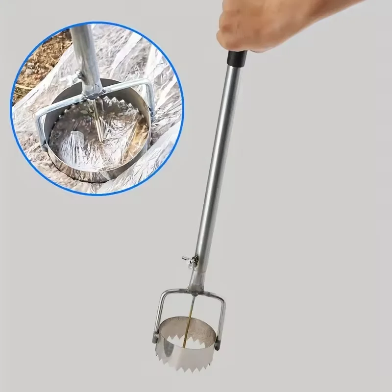 1pc perfurador de filme de estufa de metal durável, conjunto de ferramentas de jardinagem simples, ferramenta de punção de filme plástico para manutenção de estufa