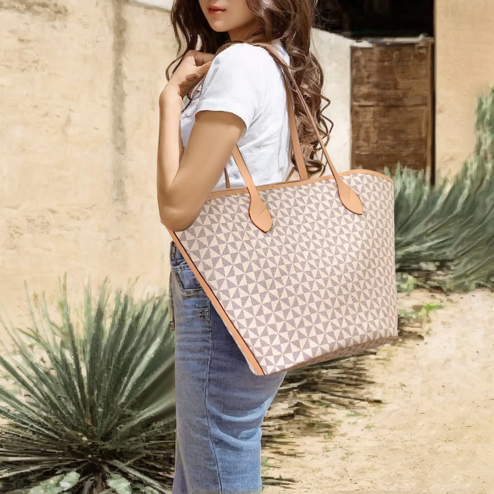 

Tote Bag 2025 Summer New Printed Pattern Handheld Shoulder Bag Large Capacity Beach Bun Mother and Women's toteBag сумка женская