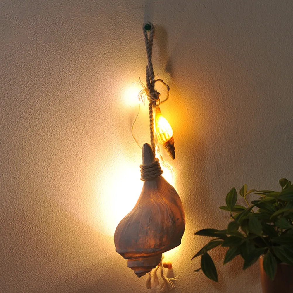 

2 шт. светодиодных подвесных украшений в виде ракушек из смолы для внутреннего и наружного использования, портативный прибрежный декор для дома с подсветкой