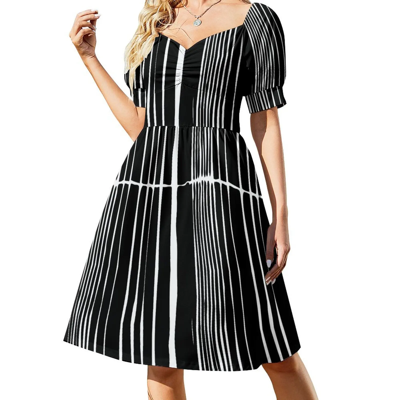 

Abstract Black and White Stripe Short Sleeved Dress clothing women summer 2025 party dresses women Long dress woman Dress