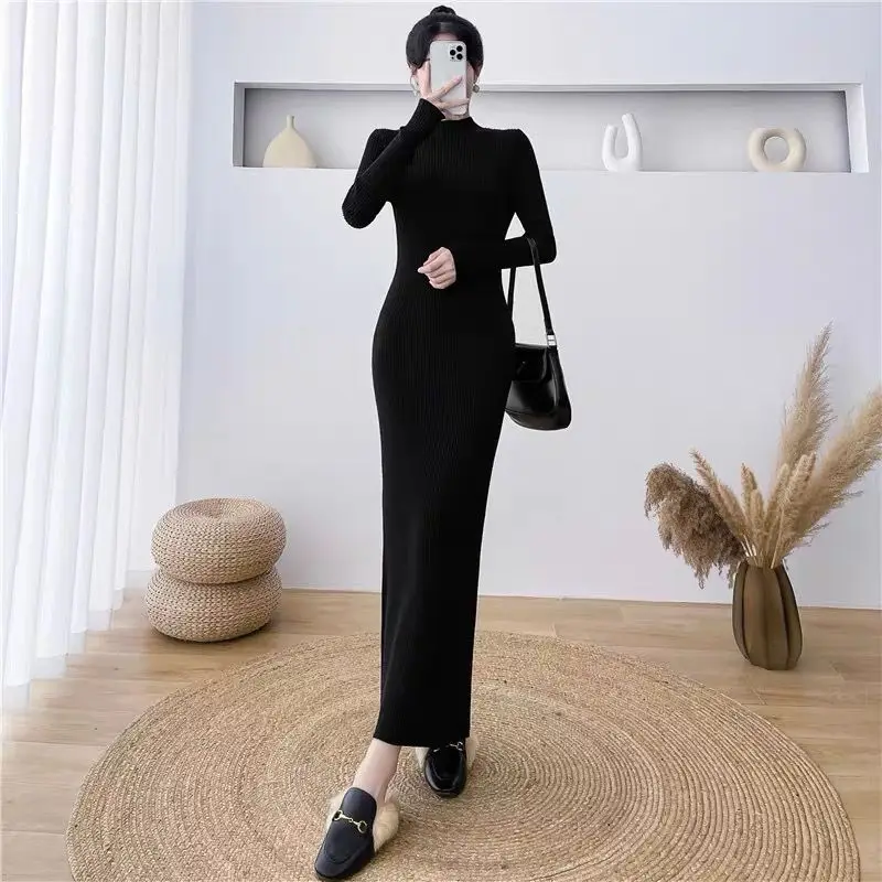 Crochet Dresses for Women Bodycon Robe Evening High Quality Luxury A Line New in Trendy Elastic Maxi Long Woman Knitted Dress