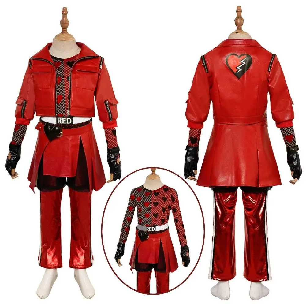 Kids Descendants Cosplay The Rise of Red Costume Fantasia Disguise for Children Girls Clothes Outfits Halloween Carnival Suit